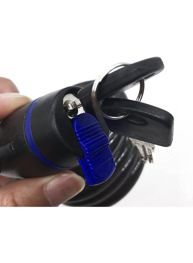 ChicAbode قفل الدراجة, كابل الصلب ملفوف قفل آمن مع قفل مفتاح متكامل, تركيب قوس, قفل مزيج قابل لإعادة تعيين للدراجة عربة الدراجة الدراجة الدراجة الدراجة الدراجة الدراجة الدراجة الكهربائية في الهواء الطلق, 4 أقدام, قطر 1/2 بوصة - Image 3